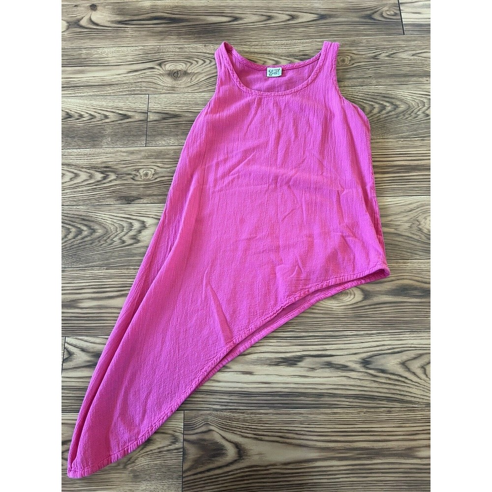 Oh My Gauze! Asymmetrical Pink Sleeveless Tank Top